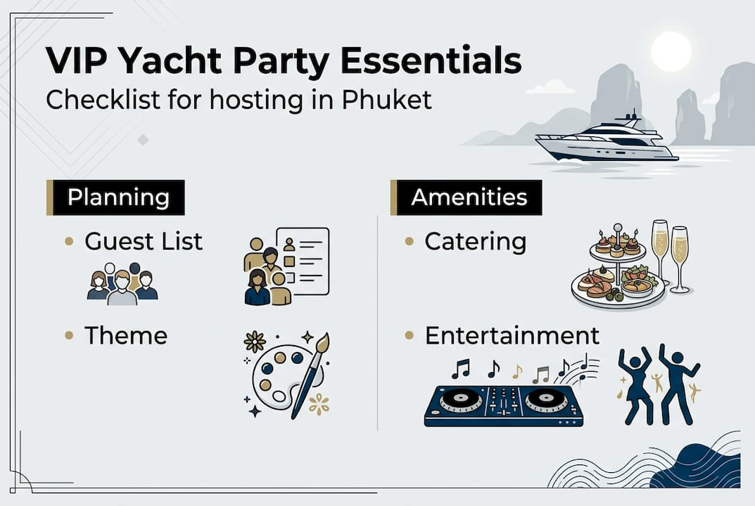 Infographic of Phuket yacht party essentials