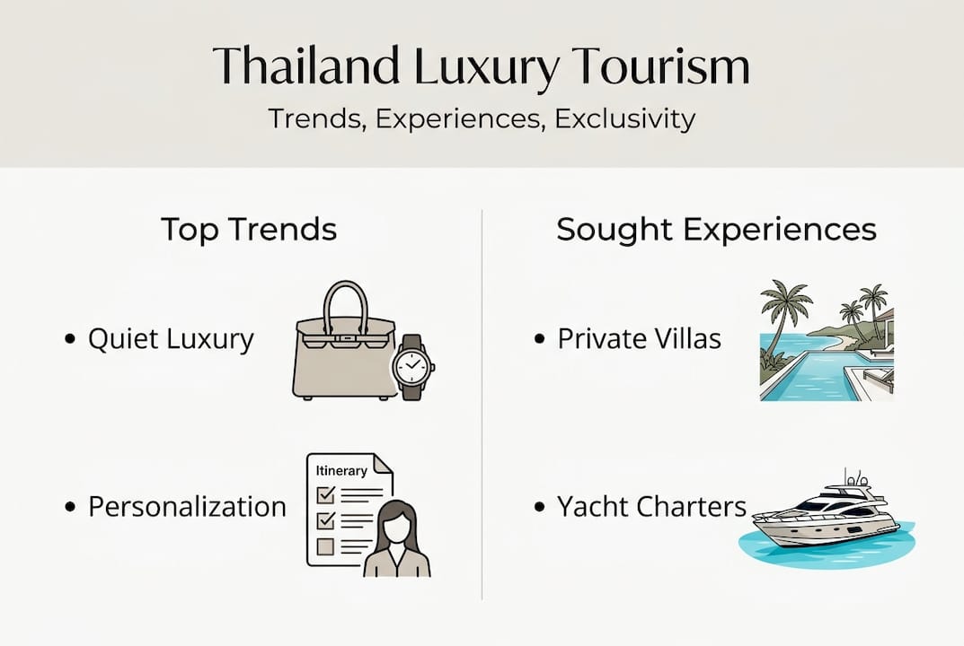 Infographic showing Thailand luxury tourism trends and experiences