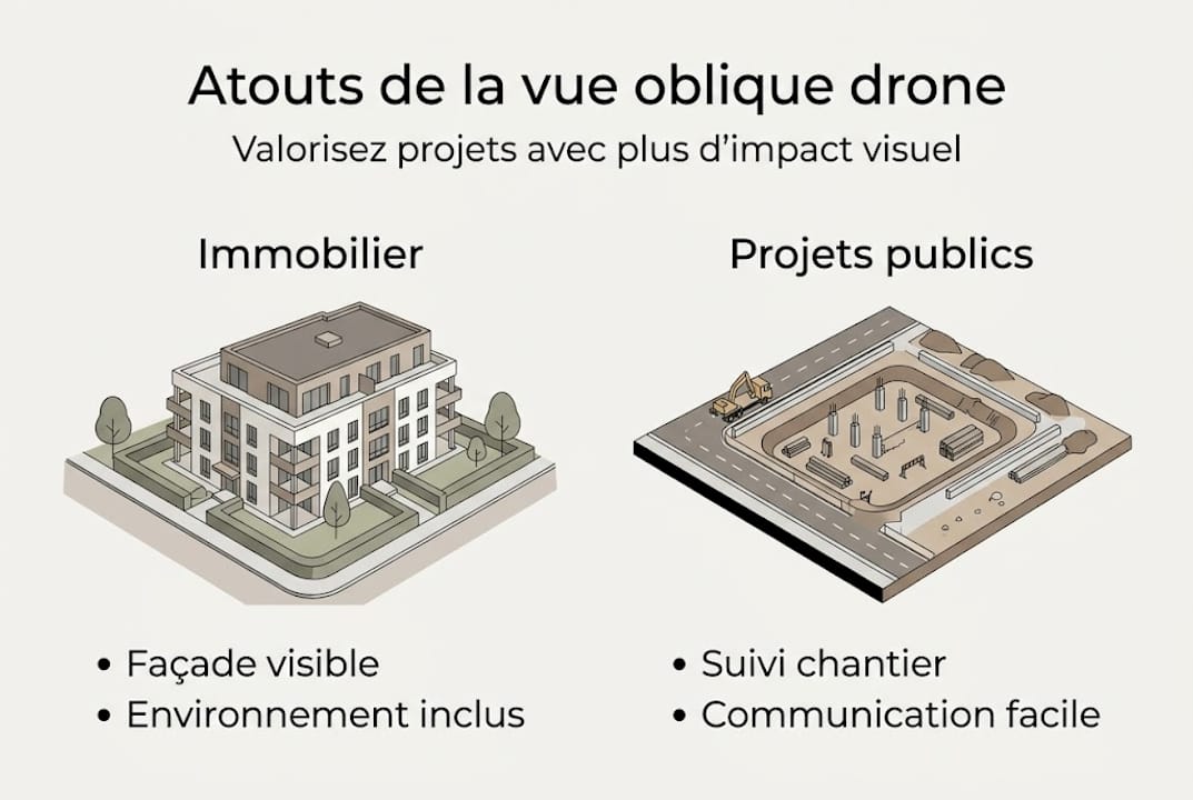 Infographie : les atouts de la prise de vue oblique par drone