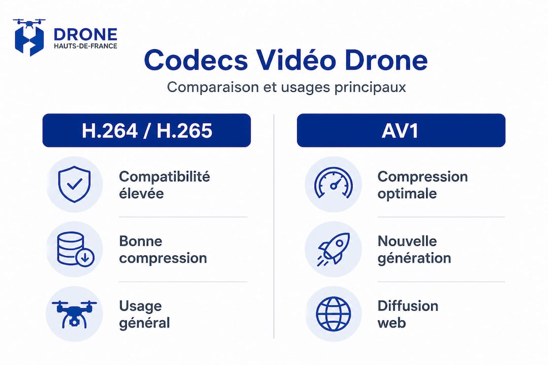 Infographie : le match des codecs vidéo pour drones