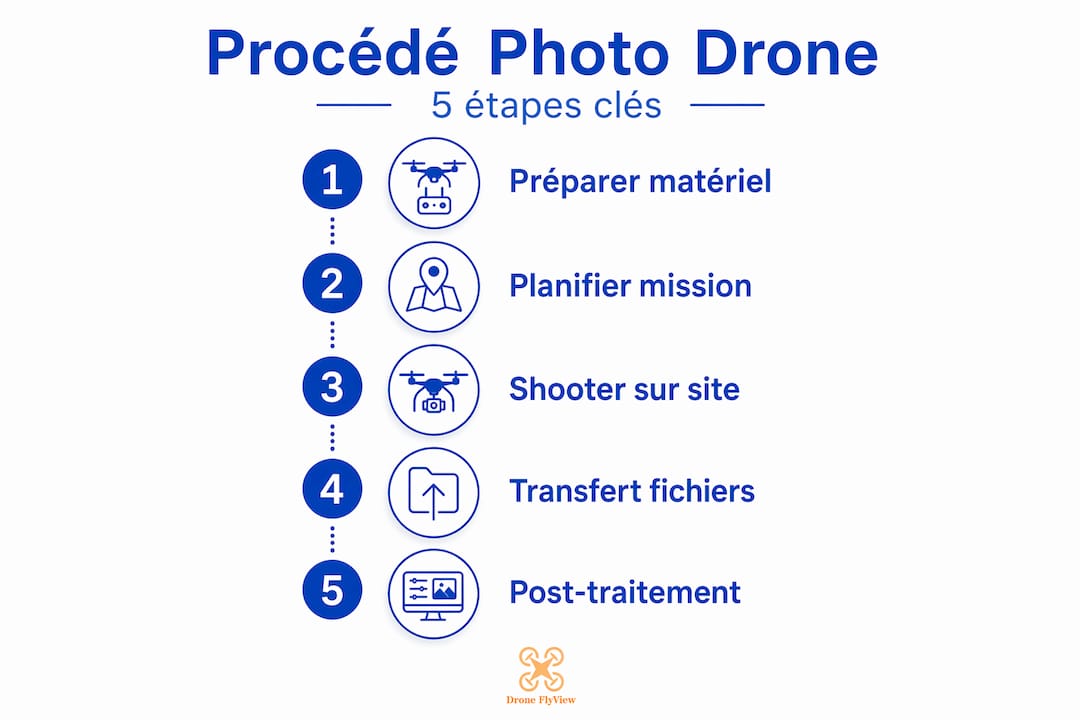 Infographie : les étapes clés pour réussir un shooting photo avec drone