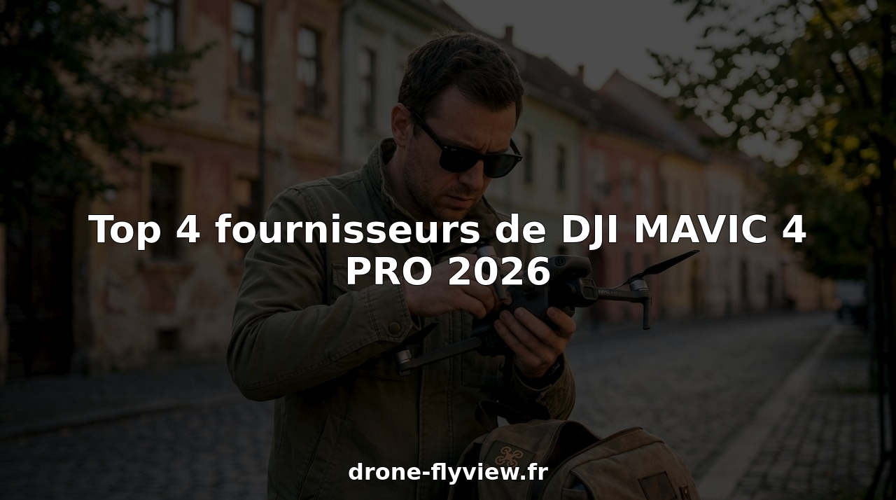 Un pilote de drone en train de préparer son DJI Mavic 4 Pro avant un vol en extérieur.