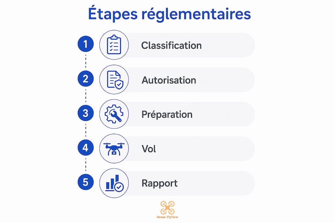 Infographie : les grandes étapes de la réglementation des drones prévue en 2026