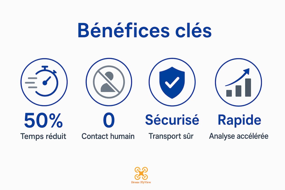 Découvrez en un coup d'œil tous les avantages des drones dans le domaine médical grâce à cette infographie.