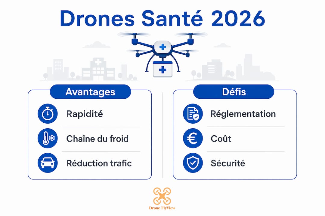 Infographie : les atouts et les limites des drones dans le domaine de la santé