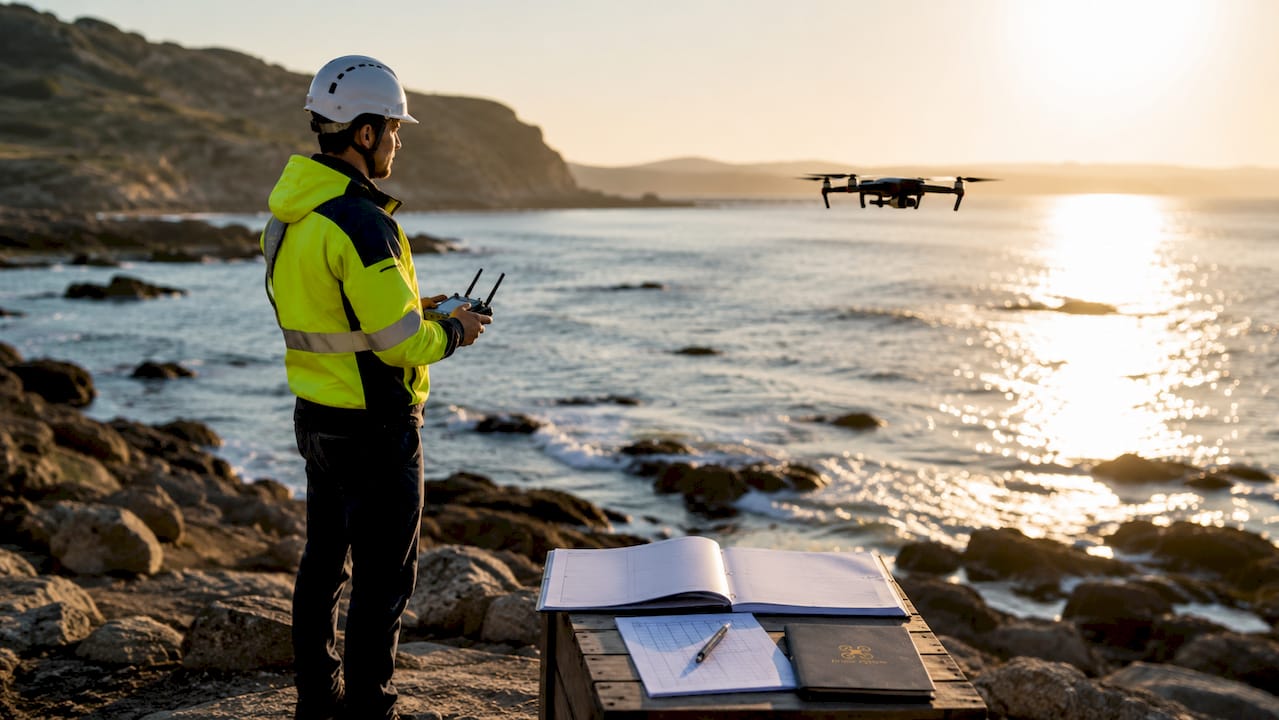 Avant chaque mission, le pilote de drone professionnel s'assure que toutes les conditions sont réunies pour garantir un vol en toute sécurité.
