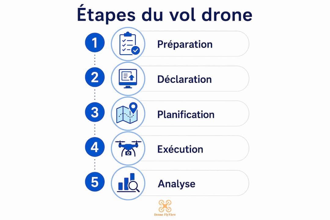 Les étapes clés pour organiser un vol de drone en un coup d'œil