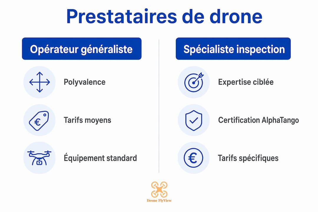 Comparatif visuel des principaux prestataires de services drones professionnels