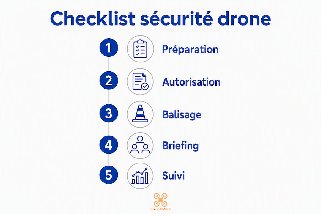 Infographie : les points clés à vérifier pour assurer la sécurité lors d’une mission drone