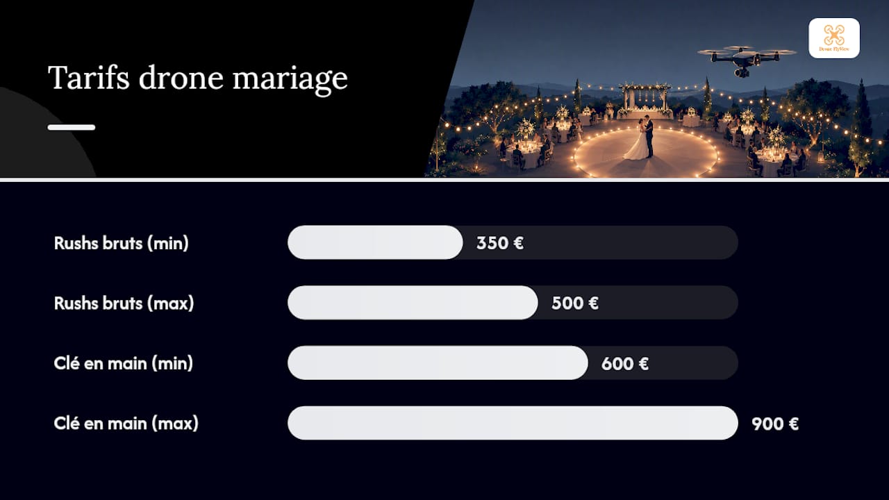 Comparatif des tarifs pour la captation de mariage par drone et conseils sur le bon moment pour réserver