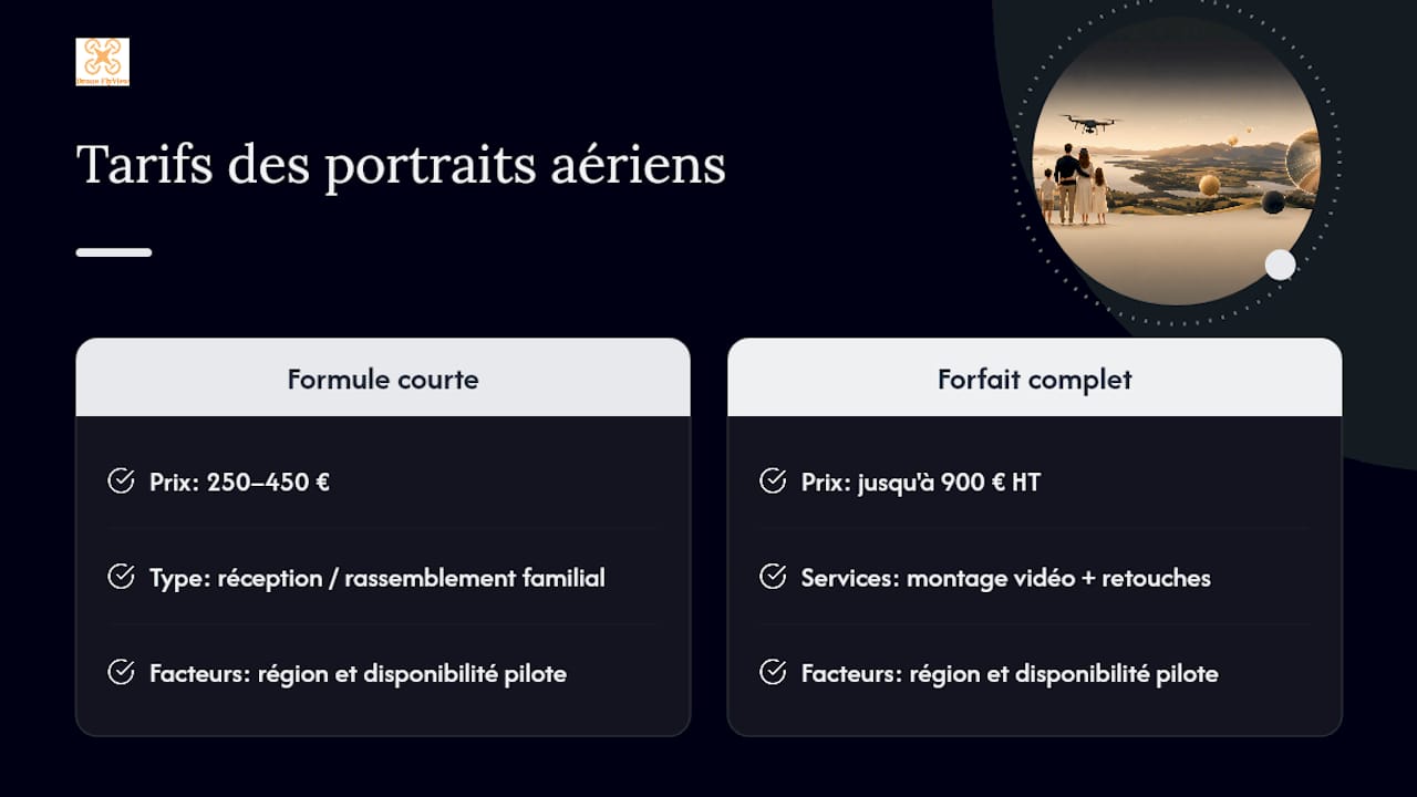 Nos formules tarifaires pour les portraits de famille réalisés par drone