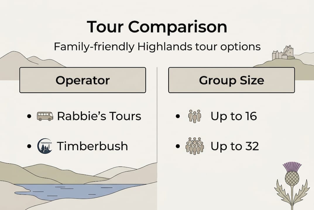 Infographic comparing Highlands tour operators