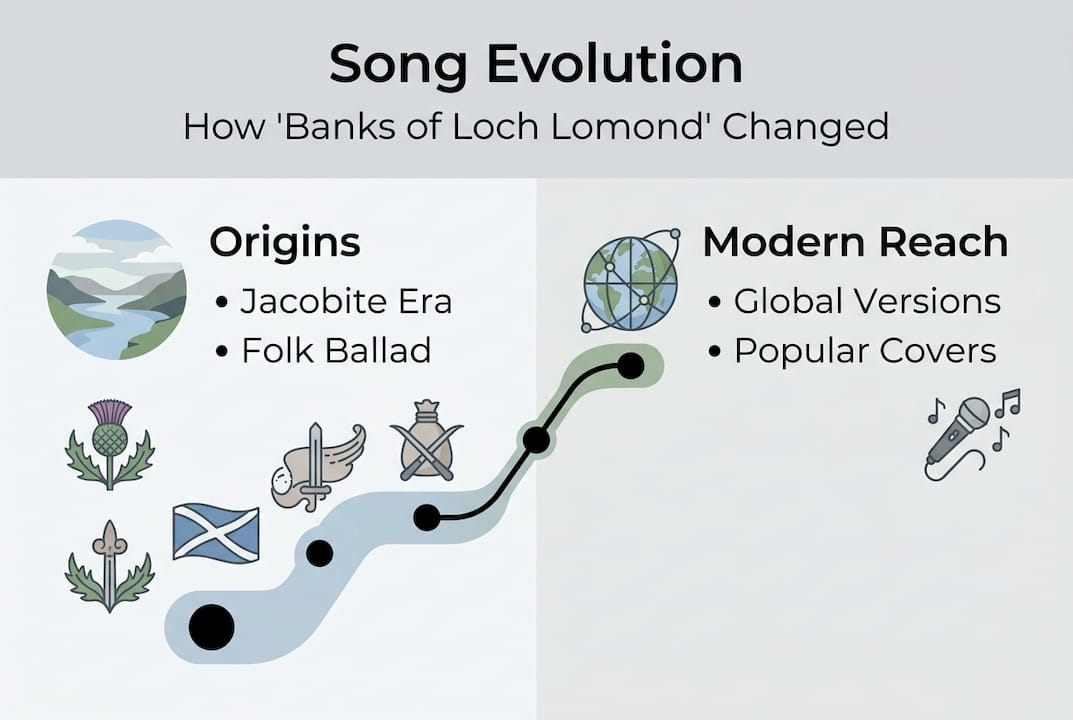 Infographic showing song's history and versions