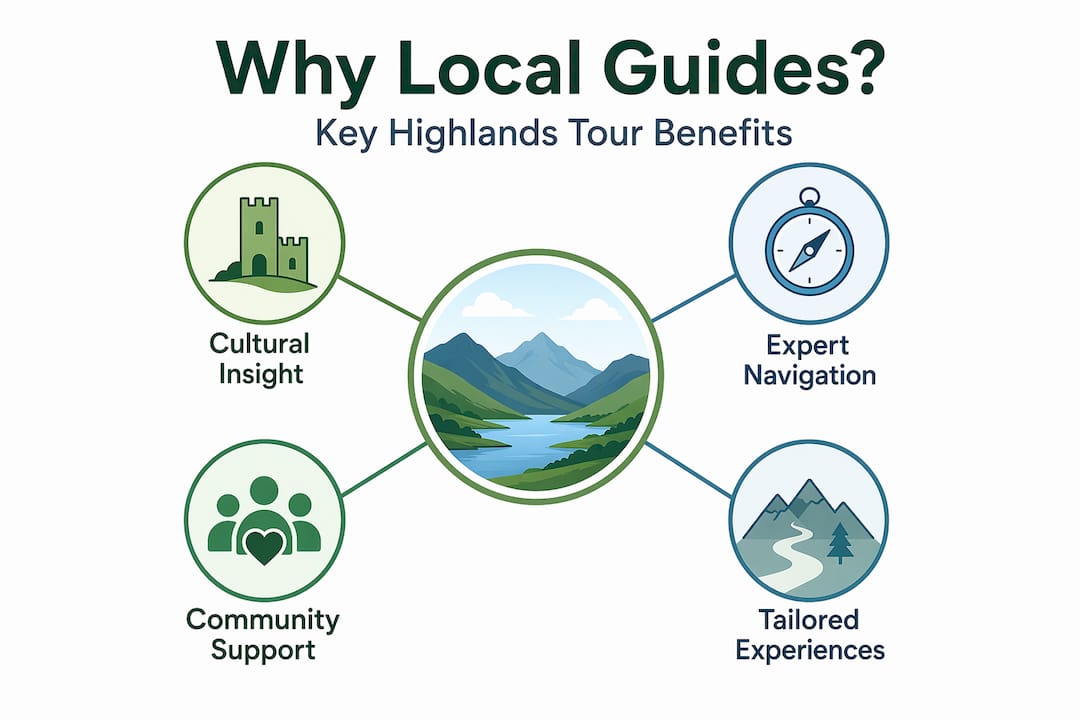 Infographic showing key benefits of local guides