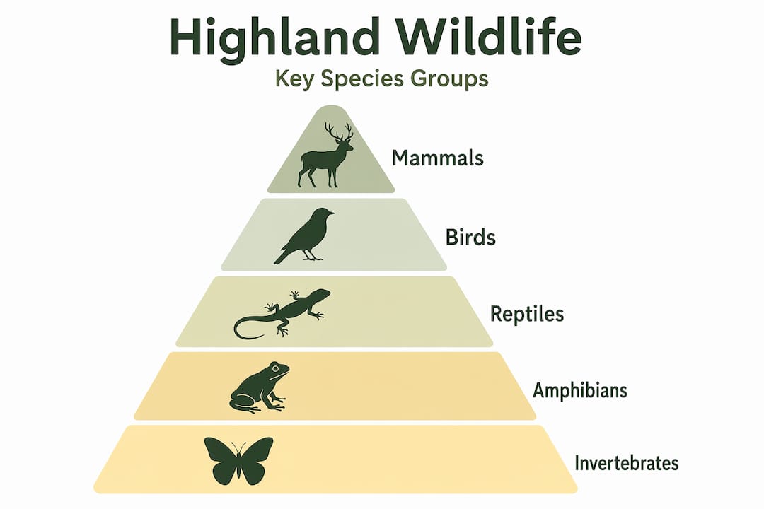 Hierarchy pyramid of Highland wildlife species groups