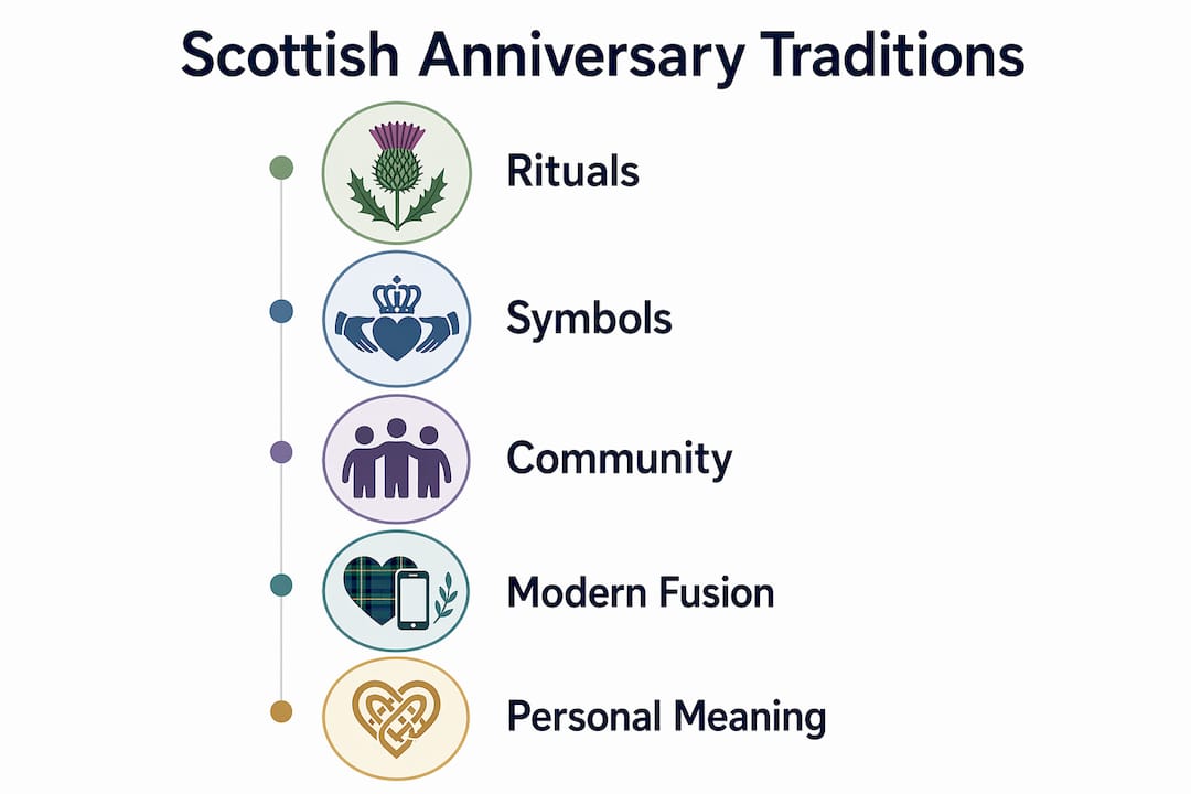 Infographic outlining Scottish anniversary traditions