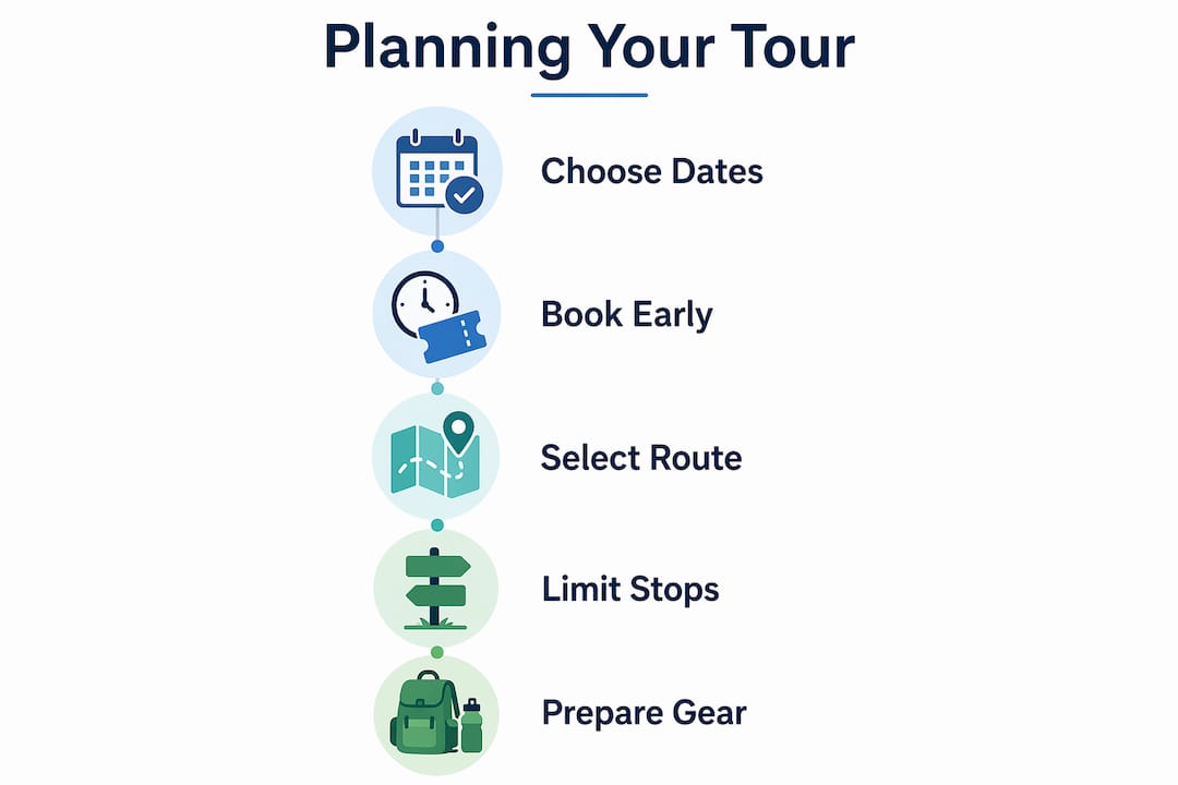 Infographic showing steps for Isle of Skye day tour planning