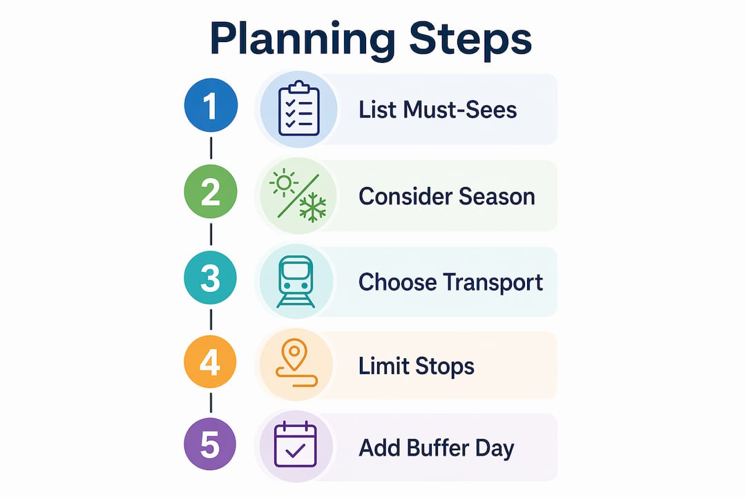 Infographic outlining key Highland itinerary planning steps