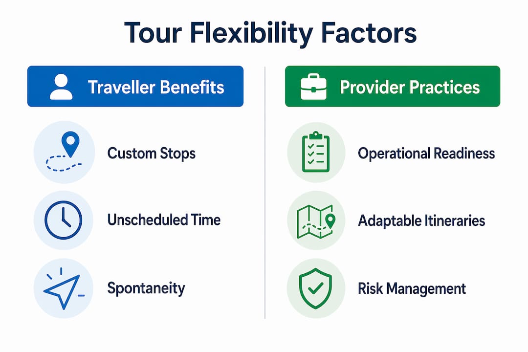 Infographic comparing traveller benefits and provider practices