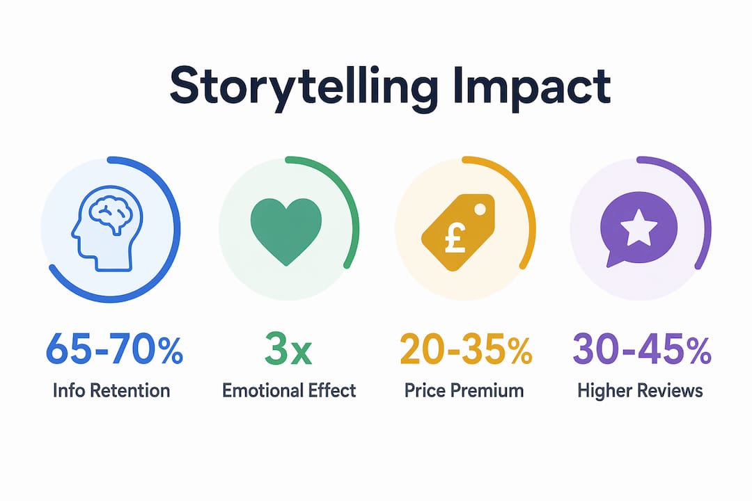 Infographic showing storytelling impact statistics