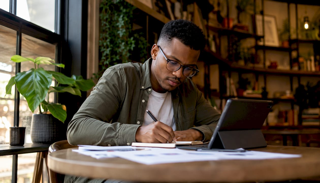 Man planning marketing strategies for tours