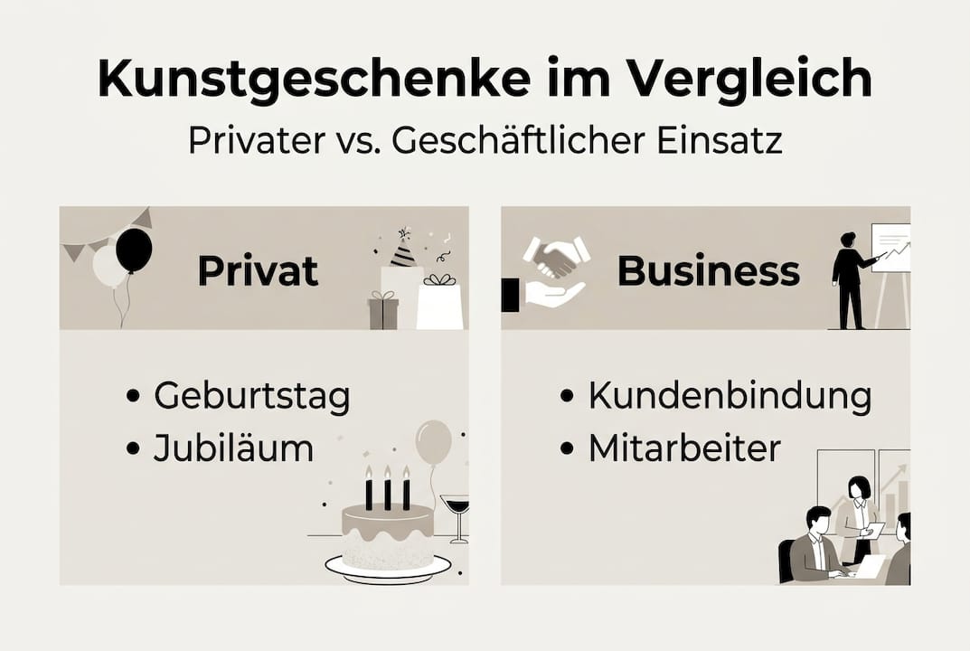 Infografik: Kunstgeschenke im Überblick – privat und geschäftlich