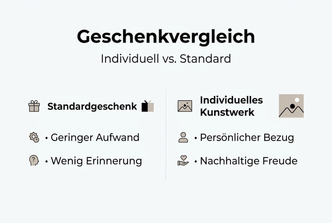 Infografik: Kunstwerke versus klassische Geschenkideen – ein Vergleich
