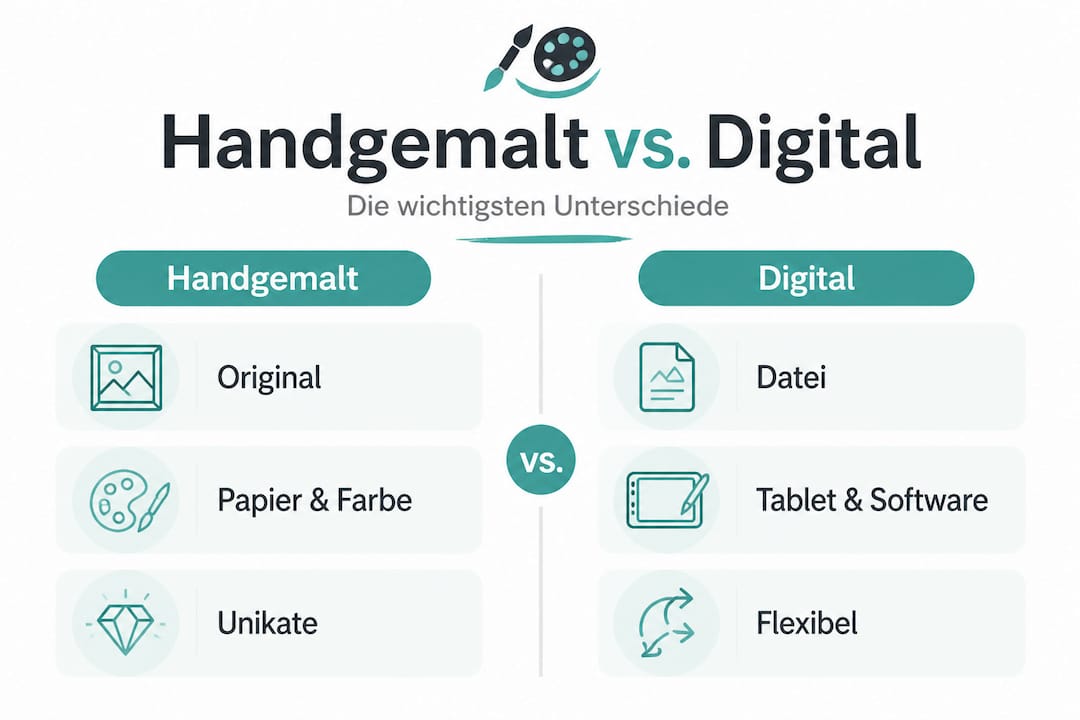 Infografik: Handgezeichnet vs. digital gestaltet – ein direkter Vergleich