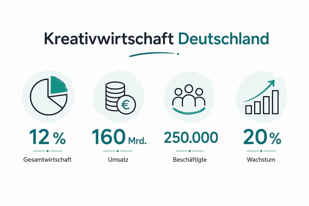 Grafik: Die Bedeutung und das Ausmaß der Kreativwirtschaft in Deutschland auf einen Blick