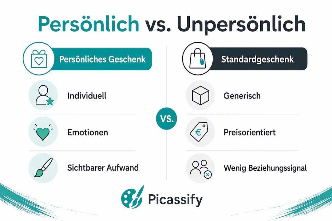 Infografik: Persönliche vs. unpersönliche Geschenke im Vergleich