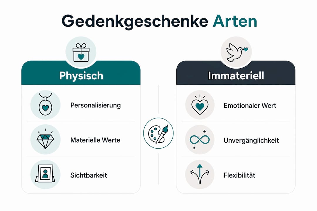 Übersicht: Verschiedene Arten von Gedenkgeschenken im Vergleich