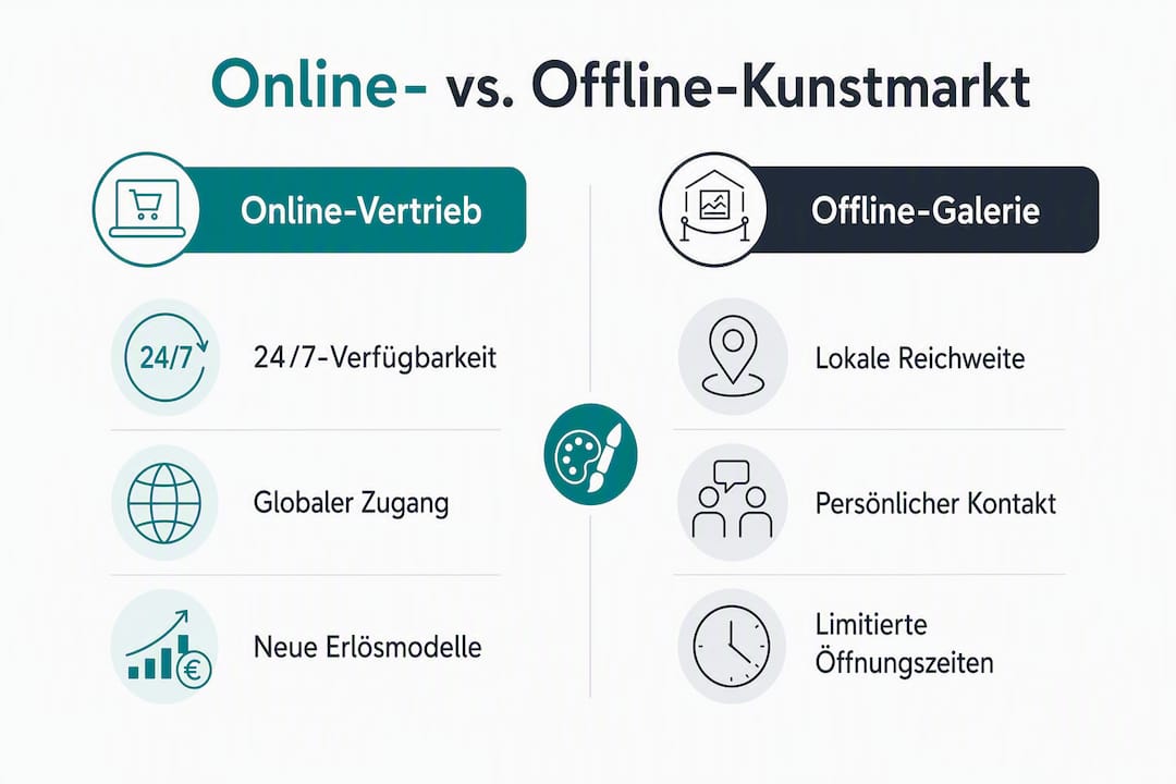 Überblick: Kunstmarkt im Vergleich – Online versus Offline