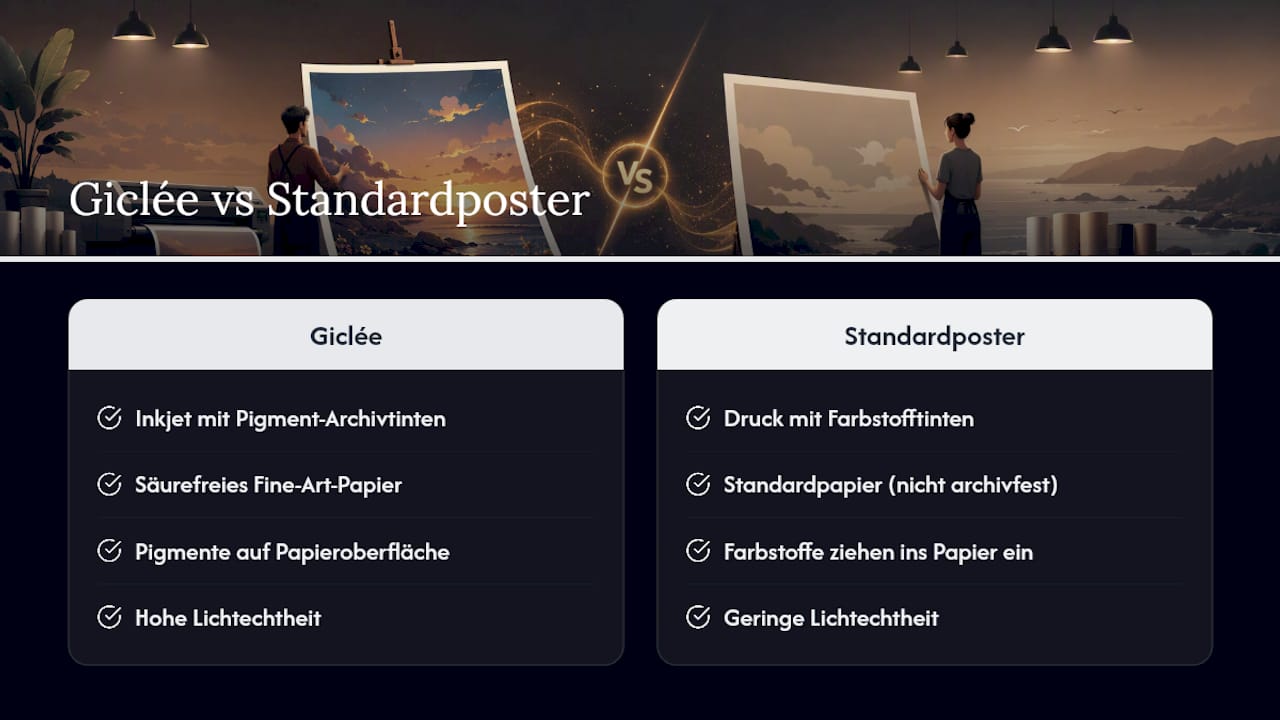 Warum machen Giclée und Archivtinten den Unterschied? — overview diagram