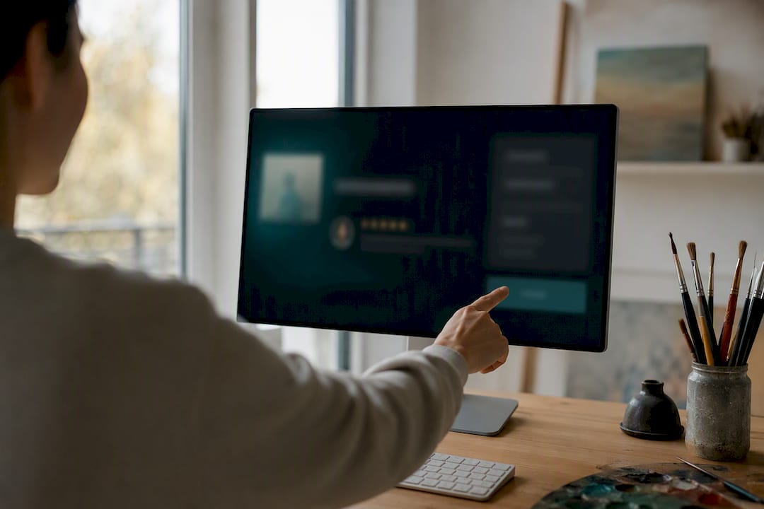Auf dem Bildschirm wird direkt neben dem Call-to-Action-Button eine Kundenbewertung angezeigt.
