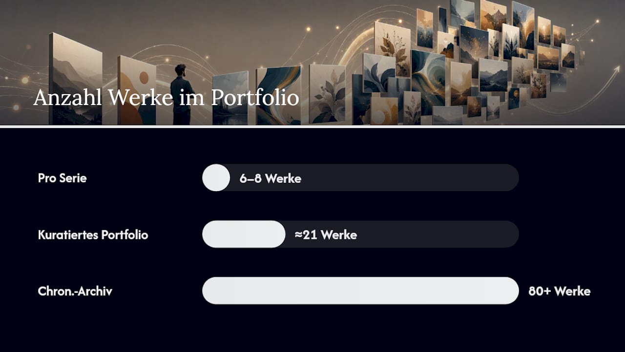 Grafik zum Vergleich: ausgewählte Sammlung versus umfangreiches Archiv