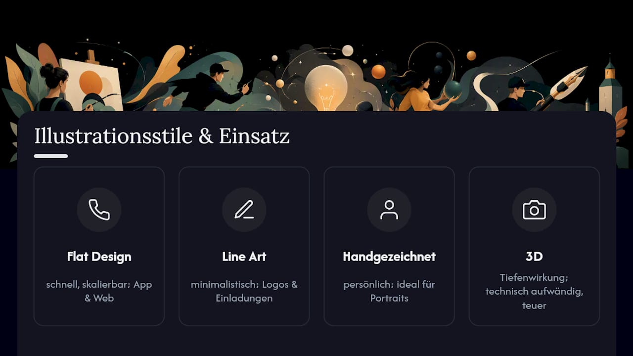 Welche Illustrationsstile gibt es und wofür passen sie? — overview diagram