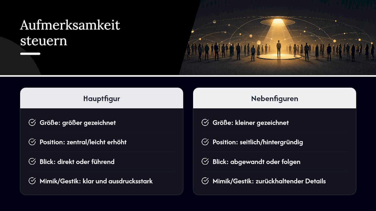 Gestaltungsschema für mehrere Karikaturfiguren