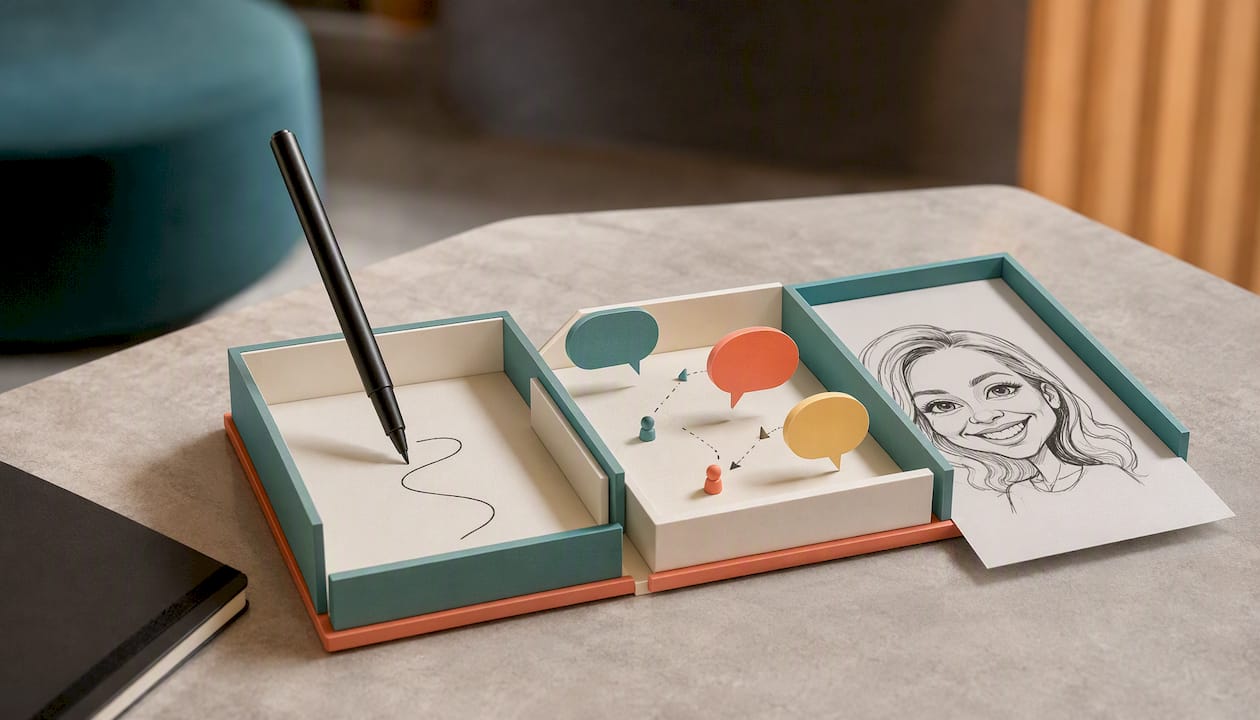 Illustration der Performance als Giveaway