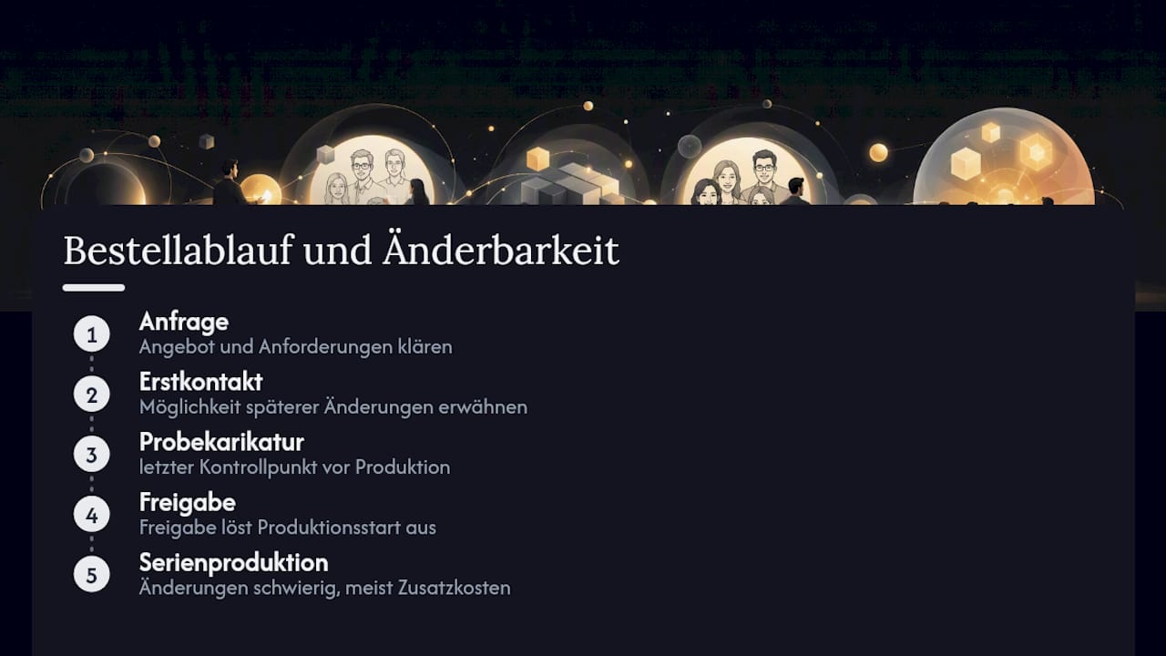 Ablauf bei einer Großbestellung von Karikaturen