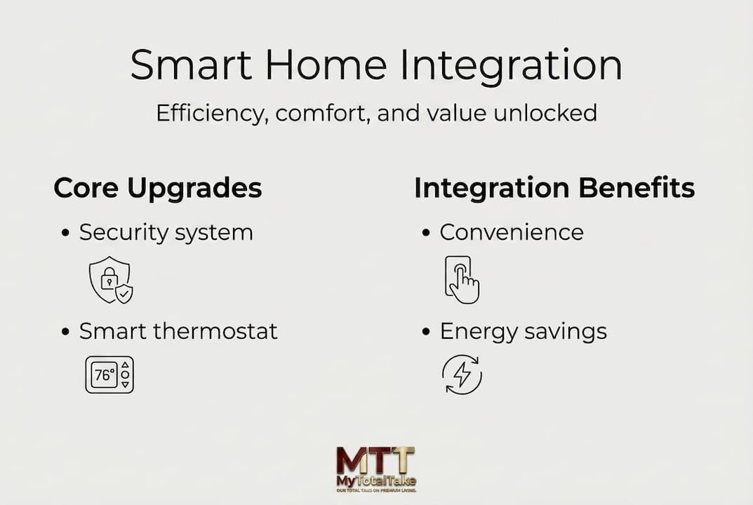 Infographic showing smart home integration advantages