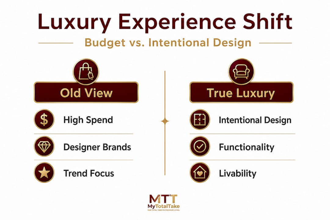 Infographic comparing old and true luxury standards