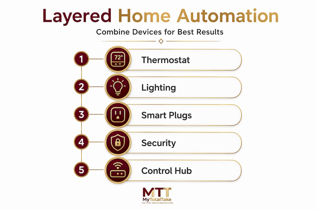 Vertical flow of home automation layering steps