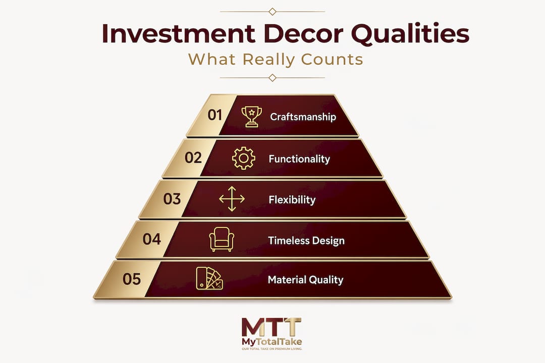 Hierarchy infographic of investment-worthy decor qualities
