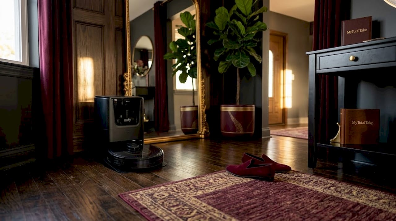 Robot vacuum fits into hallway decor