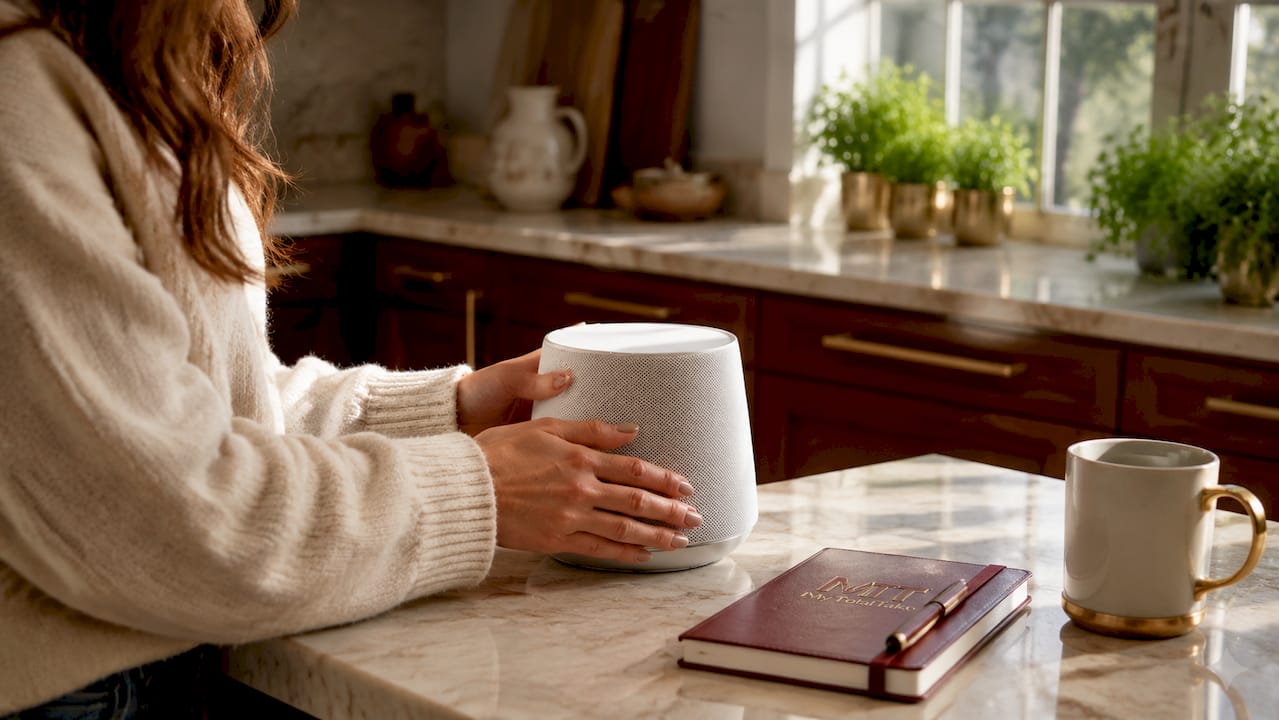 Hands installing mesh Wi-Fi router