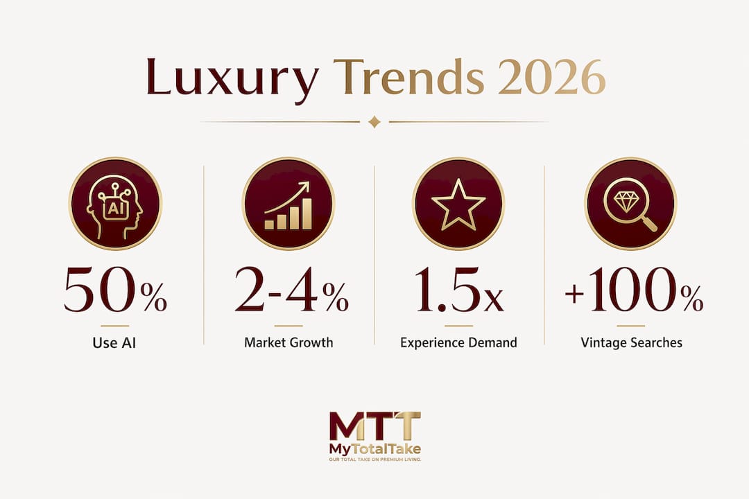 Infographic highlighting key luxury shopping stats 2026