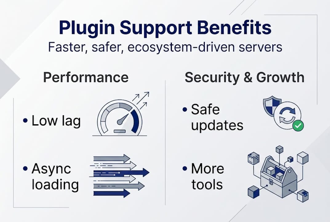 Infographic showing plugin support benefits