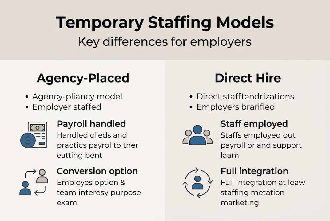 Infographic comparing staffing model differences