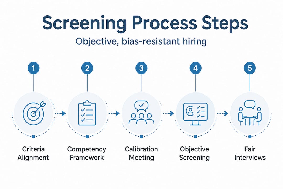 Infographic showing key candidate screening steps