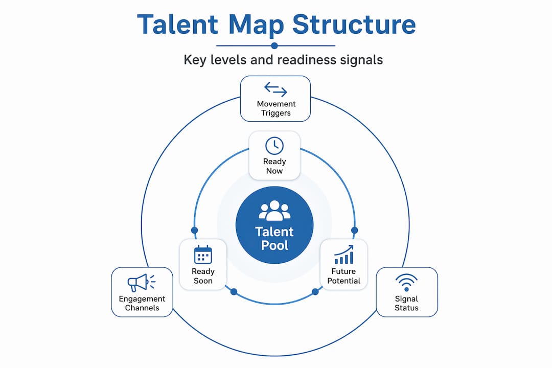 Infographic hierarchy of talent mapping structure
